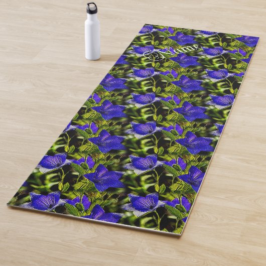 Blue Flowers Natuur Pattern Personalized Yogamat (In situ)