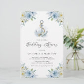 Blue Flowers Nautical Wedding Shower (Staand voorkant)