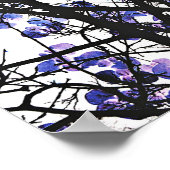 Blue flowers on winter tree concept digital art poster (Hoek)