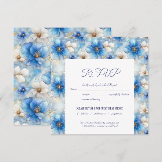 Blue Flowers Patroon (Voorkant / Achterkant)