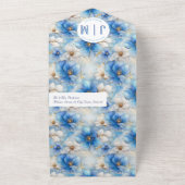 Blue Flowers Patroon All In One Uitnodiging (Buitenkant)