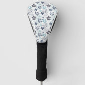 Blue Flowers Patroon Golfheadcover (Voorkant)