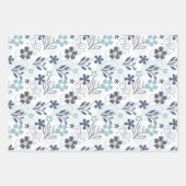 Blue Flowers Patroon Inpakpapier Vel (Voorkant)