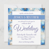 Blue Flowers Patroon Kaart (Voorkant)