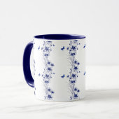 Blue Flowers patroon koffie mok (Voorkant links)