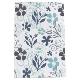 Blue Flowers Patroon Medium Cadeauzakje