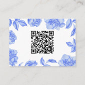 Blue Flowers - QR Code Bridal Shower Registry  Informatiekaartje (Achterkant)