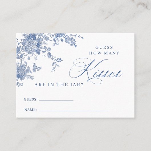 Blue Flowers raden hoeveel kussen spel Kaart Visitekaartje (Voorkant)