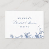 Blue Flowers raden hoeveel kussen spel Kaart Visitekaartje (Achterkant)