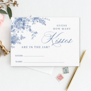 Blue Flowers raden hoeveel kussen spel Kaart Visitekaartje