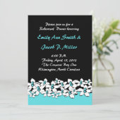 Blue Flowers Real Dinner Invitations Kaart (Staand voorkant)
