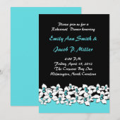 Blue Flowers Real Dinner Invitations Kaart (Voorkant / Achterkant)