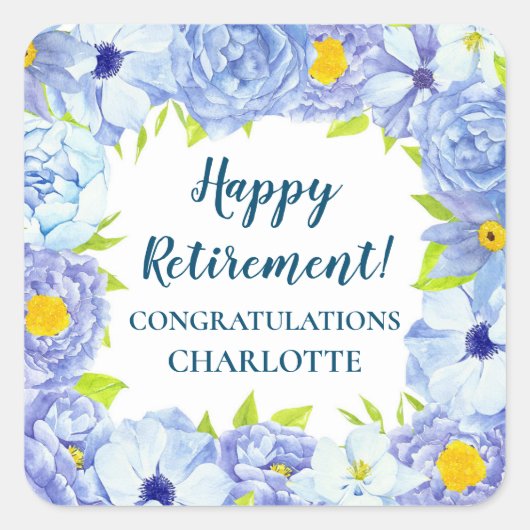Blue Flowers Retirement Party voor Label (Voorkant)