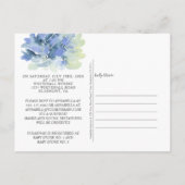 Blue Flowers Ribbon Mason Jar Bruids Briefkaart (Achterkant)