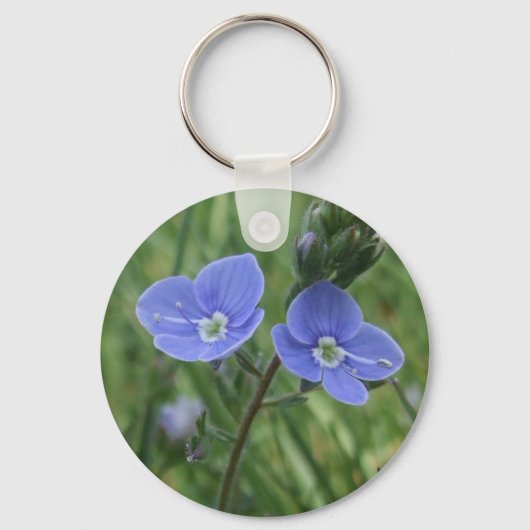 Blue Flowers Sleutelhanger (Voorkant)