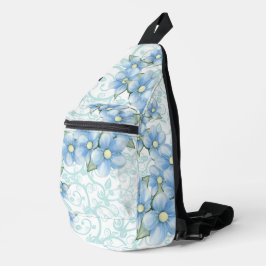 Blue Flowers Sling Bag