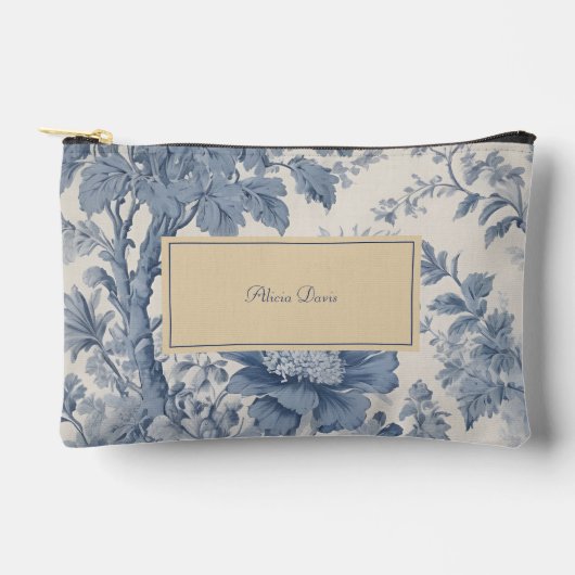 Blue Flowers Toile de Jouy jouw naam Etui (Voorkant)