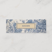 Blue Flowers Toile de Jouy jouw naam mini bladwijz Mini Visitekaartje (Voorkant)