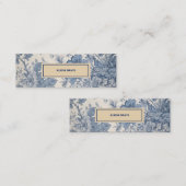 Blue Flowers Toile de Jouy jouw naam mini bladwijz Mini Visitekaartje (Voorkant / Achterkant)