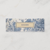 Blue Flowers Toile de Jouy jouw naam mini bladwijz Mini Visitekaartje (Achterkant)