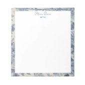 Blue Flowers Toile de Jouy jouw naam Notitieblok (Voorkant)