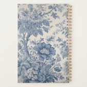 Blue Flowers Toile de Jouy jouw naam ongedateerd Planner (Achterkant)