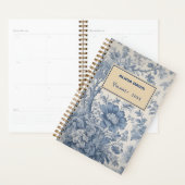 Blue Flowers Toile de Jouy jouw naam ongedateerd Planner (Display)