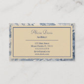 Blue Flowers Toile de Jouy jouw naam Visitekaartje (Achterkant)