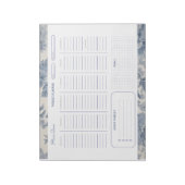 Blue Flowers Toile de Jouy Weekplanner Notitieblok (Linkerzijde)