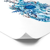 Blue Flowers Ukulele Poster (Hoek)