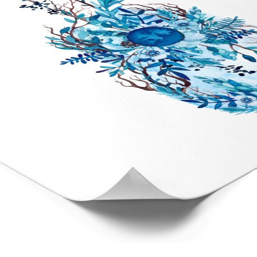 Blue Flowers Ukulele Poster (Hoek)