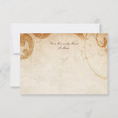 Blue Flowers Vintage Weddenschap Notitiekaartje (Achterkant)