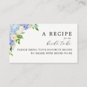 Blue Flowers Vrijgezellenfeest Deel A Recipe Informatiekaartje (Voorkant)