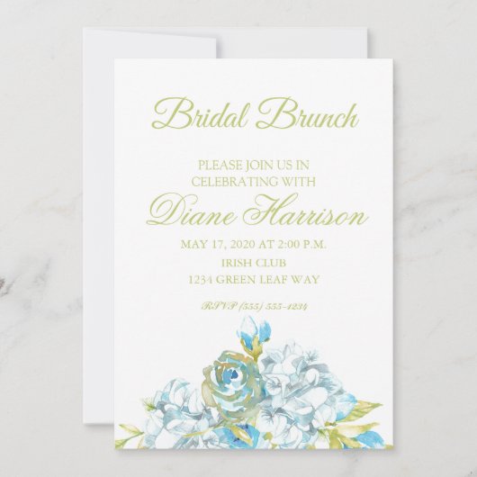 Blue Flowers Vrijgezellenfeest Kaart (Voorkant)