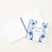 Blue Flowers Waterverf Boeket Gastenboek Notitieboek (Binnen)