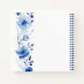 Blue Flowers Waterverf Boeket Gastenboek Notitieboek (Achterkant)