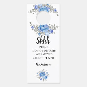 Blue Flowers Weddenschap Welkomstdeur Hanger