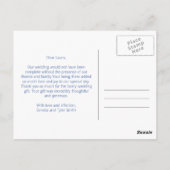 Blue Flowers Wedding Bedankt Briefkaart (Achterkant)