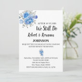 Blue Flowers Wedding Jubileum Renewal Vows Kaart (Staand voorkant)