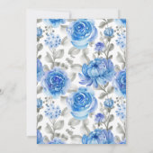 Blue Flowers Wedding Jubileum Renewal Vows Kaart (Achterkant)