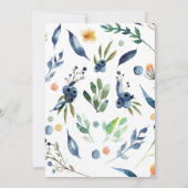 Blue Flowers Wedding Vow Renewal Kaart (Achterkant)