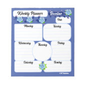 Blue Flowers Weekly Planner Notitieblok (Voorkant)