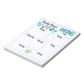 Blue Flowers Weekly Planner Notitieblok (Linkerzijde)