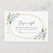 Blue Flowers, White Flowers, Boho, Diaper Raffle Informatiekaartje (Voorkant)
