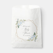 Blue Flowers, White Flowers, Greenery, Baby Shower Bedankzakje (Voorkant)