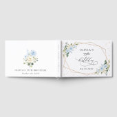 Blue Flowers, White Flowers, Greenery, Birthday Gastenboek (Volledig)