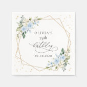 Blue Flowers, White Flowers, Greenery, Birthday Servet (Voorkant)