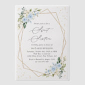 Blue Flowers, White Flowers, Greenery, Sweet 16 Vellum Uitnodigingen (Voorkant)