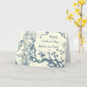 Blue Flowers Zuster in Law Happy Moederdag Kaart (Gele Bloem)