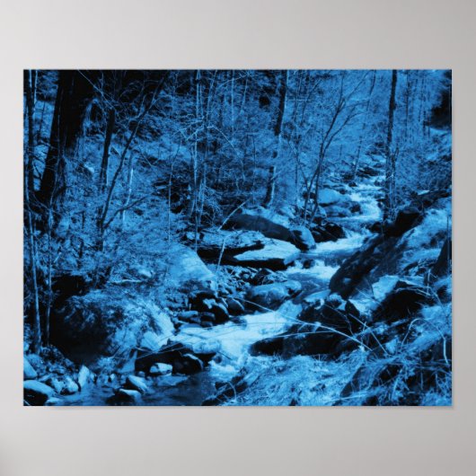 Blue Flowing Brook Abstracte Fantasy Art Poster (Voorkant)